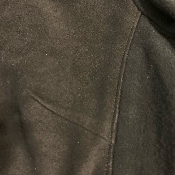 Club Monaco Black Faux Suede Long Sleeve Crop Top - Picture 2 of 12